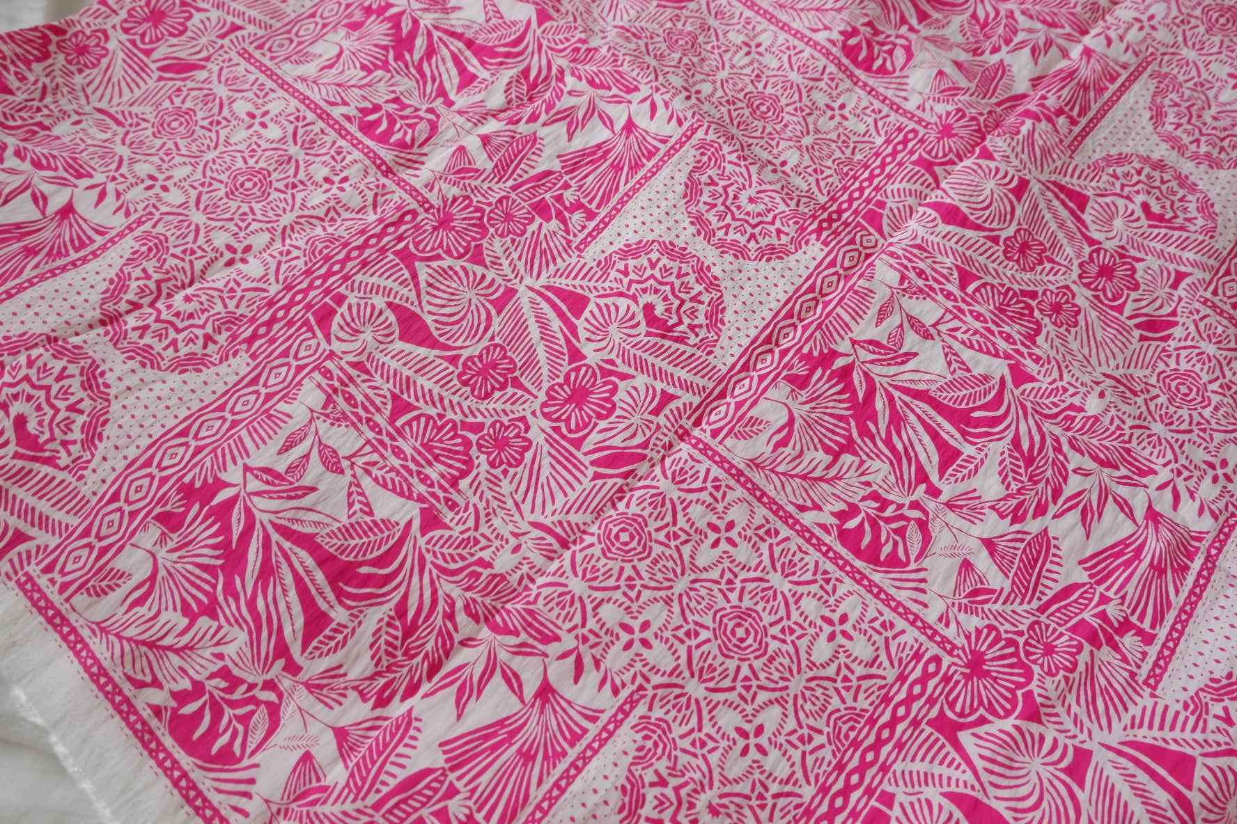 Pink Scarf-Print Tencel Fabric - 3.28 yd