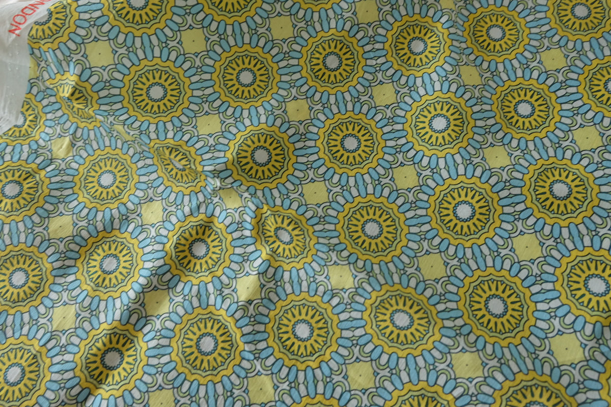 Retro Sunshine Geometric Cotton Lawn – 3.3 yd