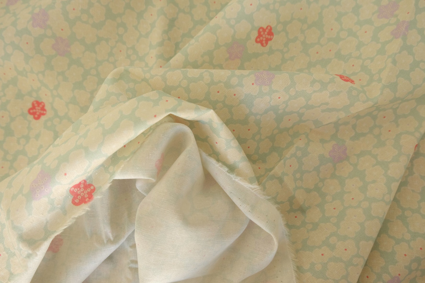 Pastel Meadow Linen Cotton Fabric – 2.2 yd