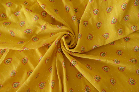 Mustard Paisley Plant-Based Rayon Fabric – 2.7 yd Piece
