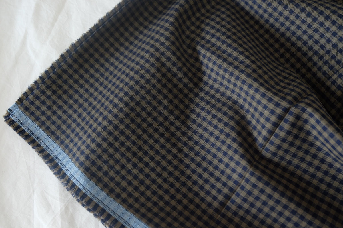 Soft Indigo Check Yarn-Dyed Cotton – 2.2 yd