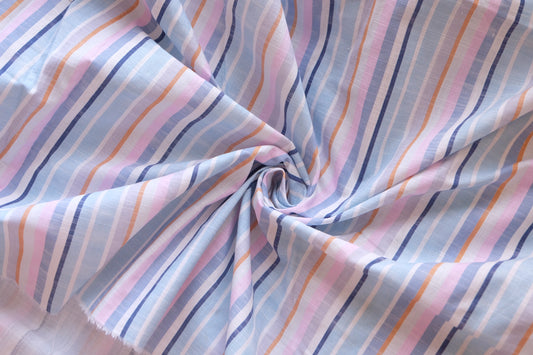 Pastel Multicolor Striped Cotton Linen – 2.2 yd