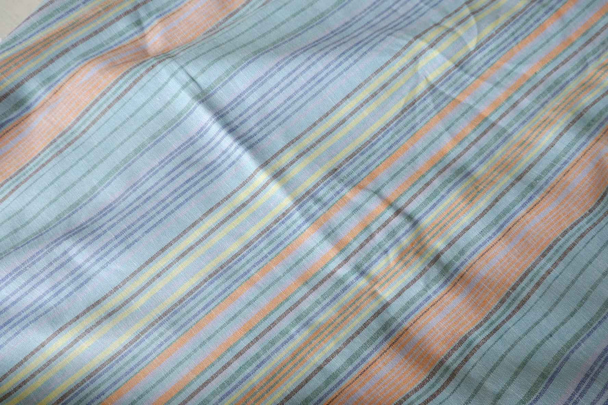 Pastel Rainbow Stripes Yarn-Dyed Linen Cotton Blend – 2.19 yd (Continuous Cut Available)