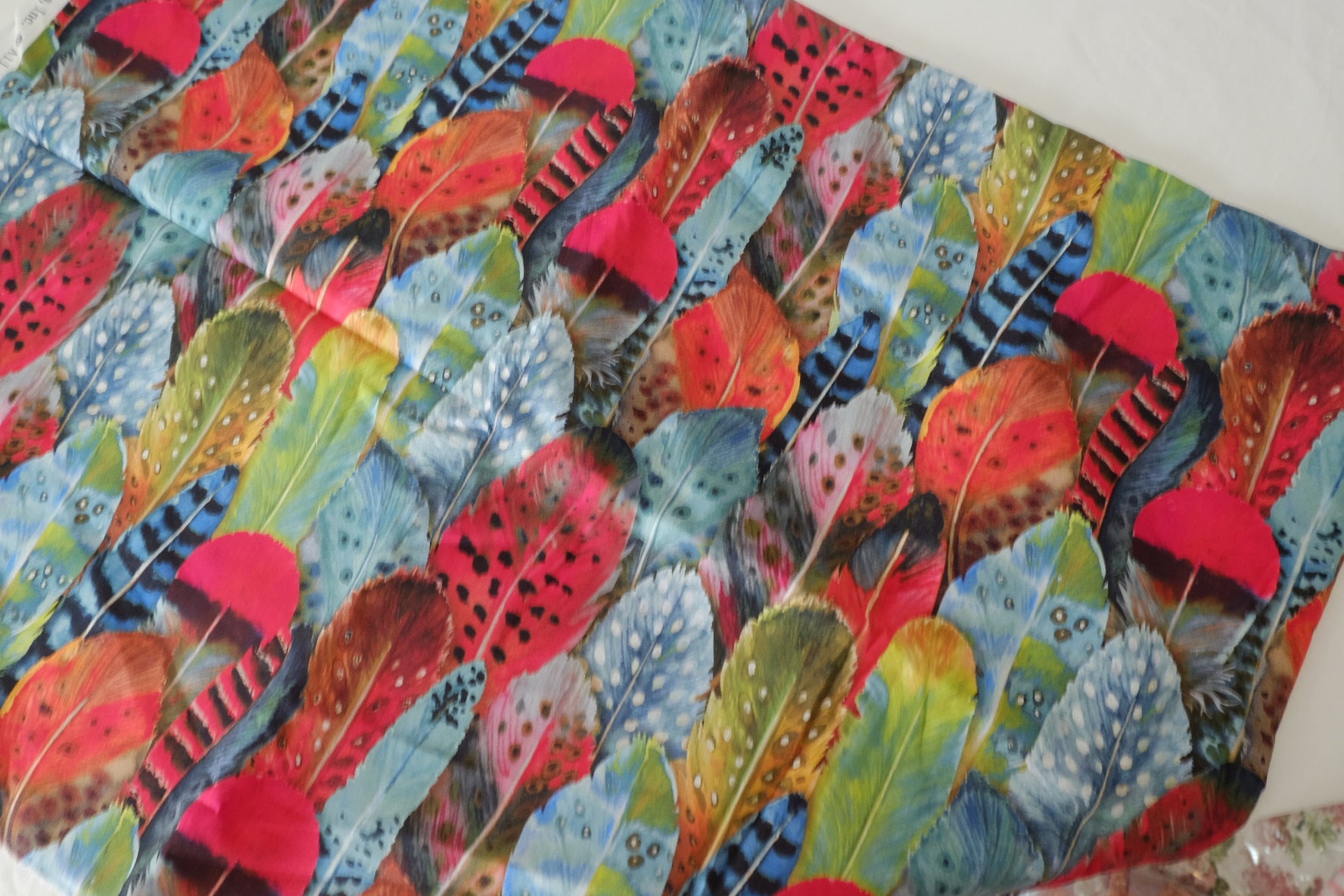 Colorful Feather Cotton Fabric – 2 yd