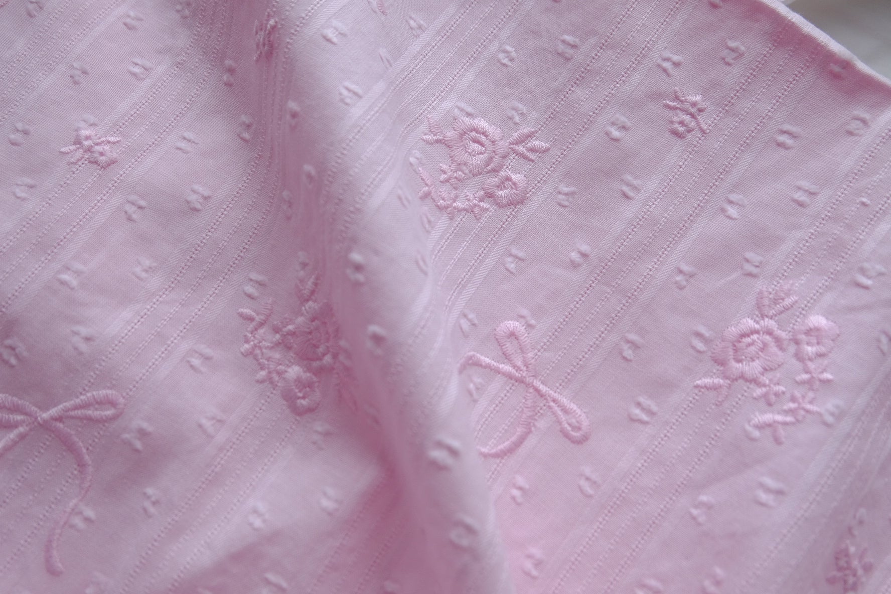 Blush Embroidered Dobby Cotton – 2.2 yd