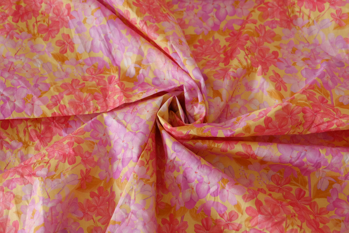 Sunset Floral Cotton Lawn Remnant – 1.4 yd