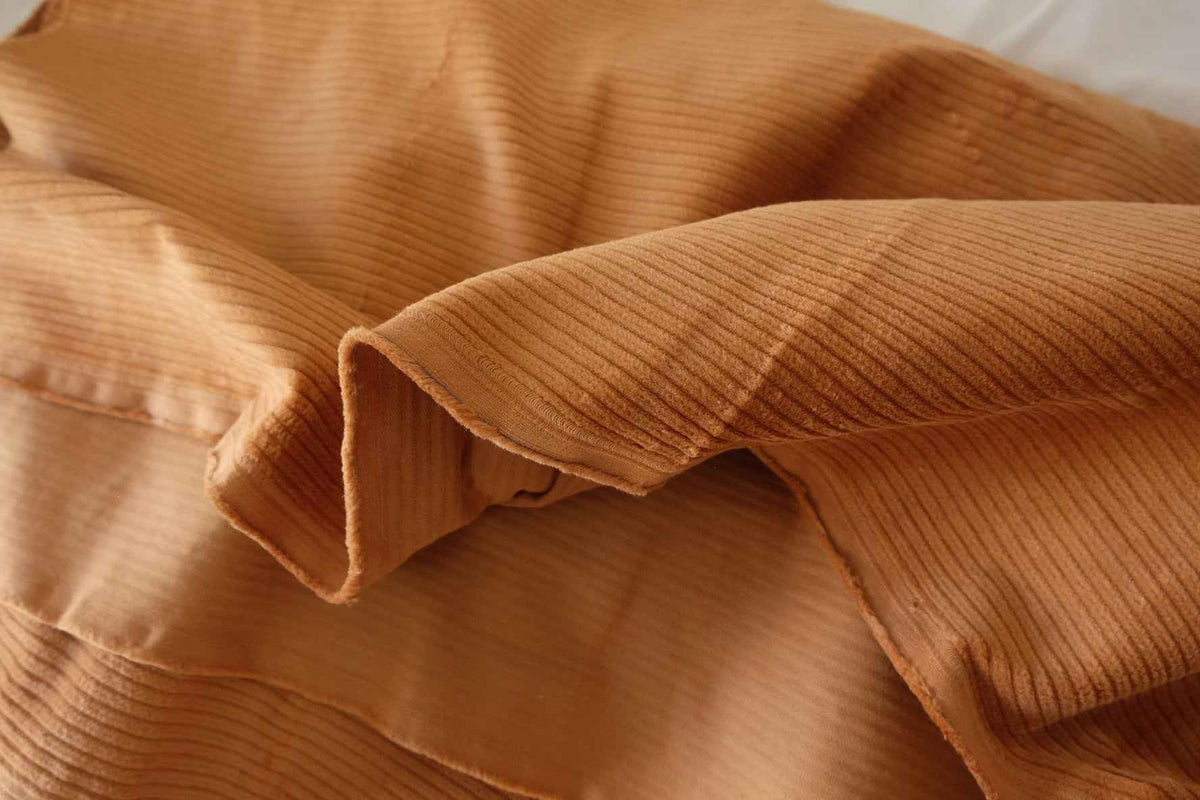 Warm Caramel Soft Cotton Corduroy Fabric – 1.9 yd