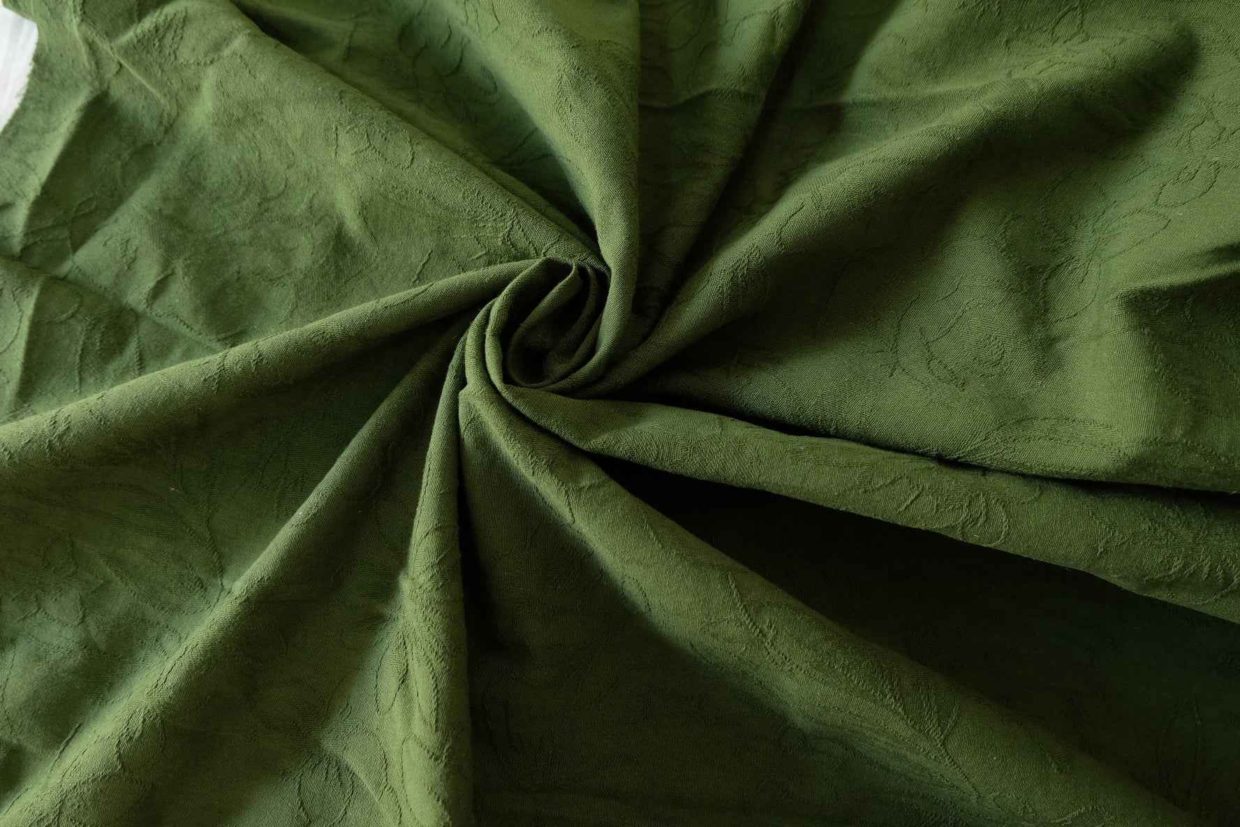 Forest Green Floral Cotton Jacquard Fabric – 1.6 yd
