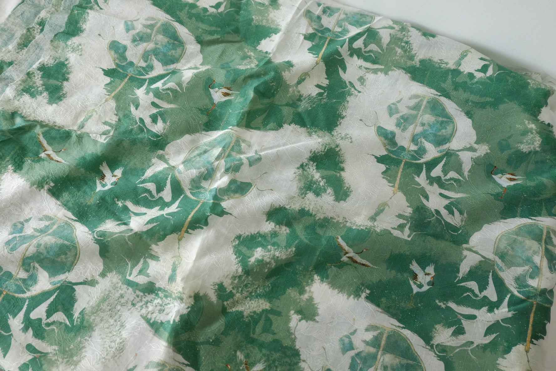 Lotus & Crane Jacquard Tencel Nylon Fabric – 1.6 yd