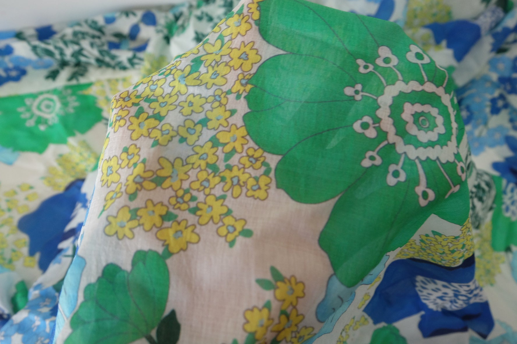 Airy Tencel Ramie Blend Fabric – Lightweight Sheer Floral Print – 2.7 yd