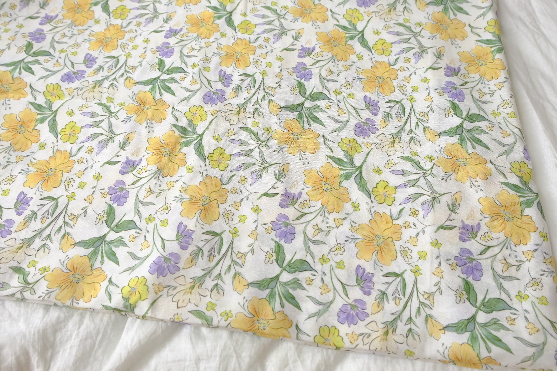 Yellow & Lilac Floral Tencel Cotton, 1.64 Yards