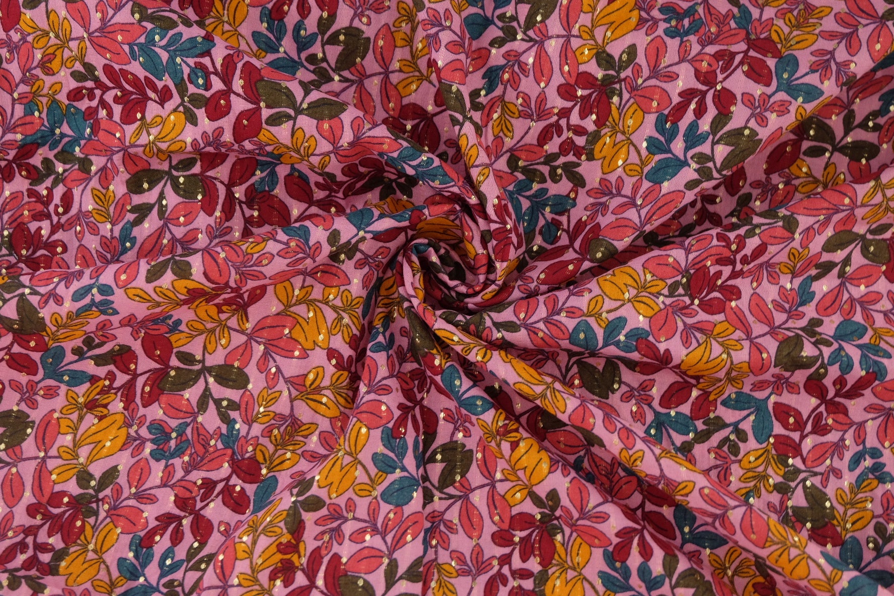 Metallic Botanical Cotton Lawn – 1.7 yd