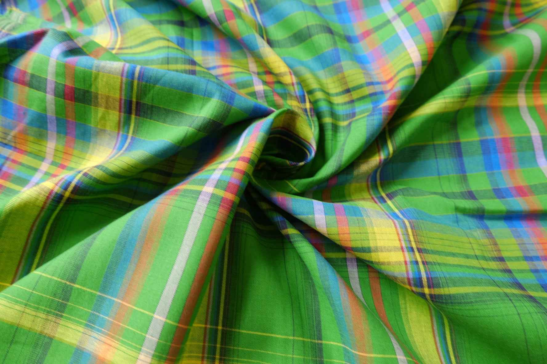 Green Yarn-Dyed Cotton Plaid Fabric - 2.19 yd