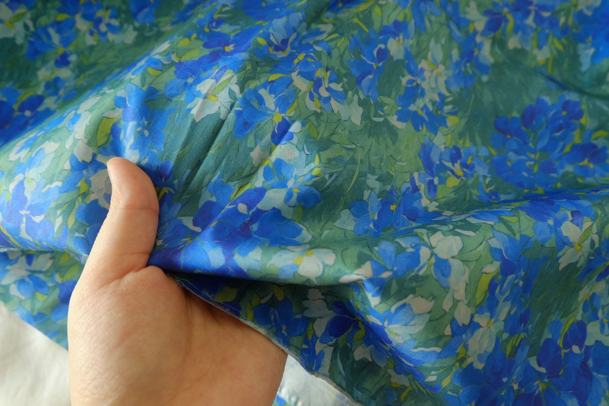 Cobalt Garden High-Density Cotton Twill – 1.6 yd