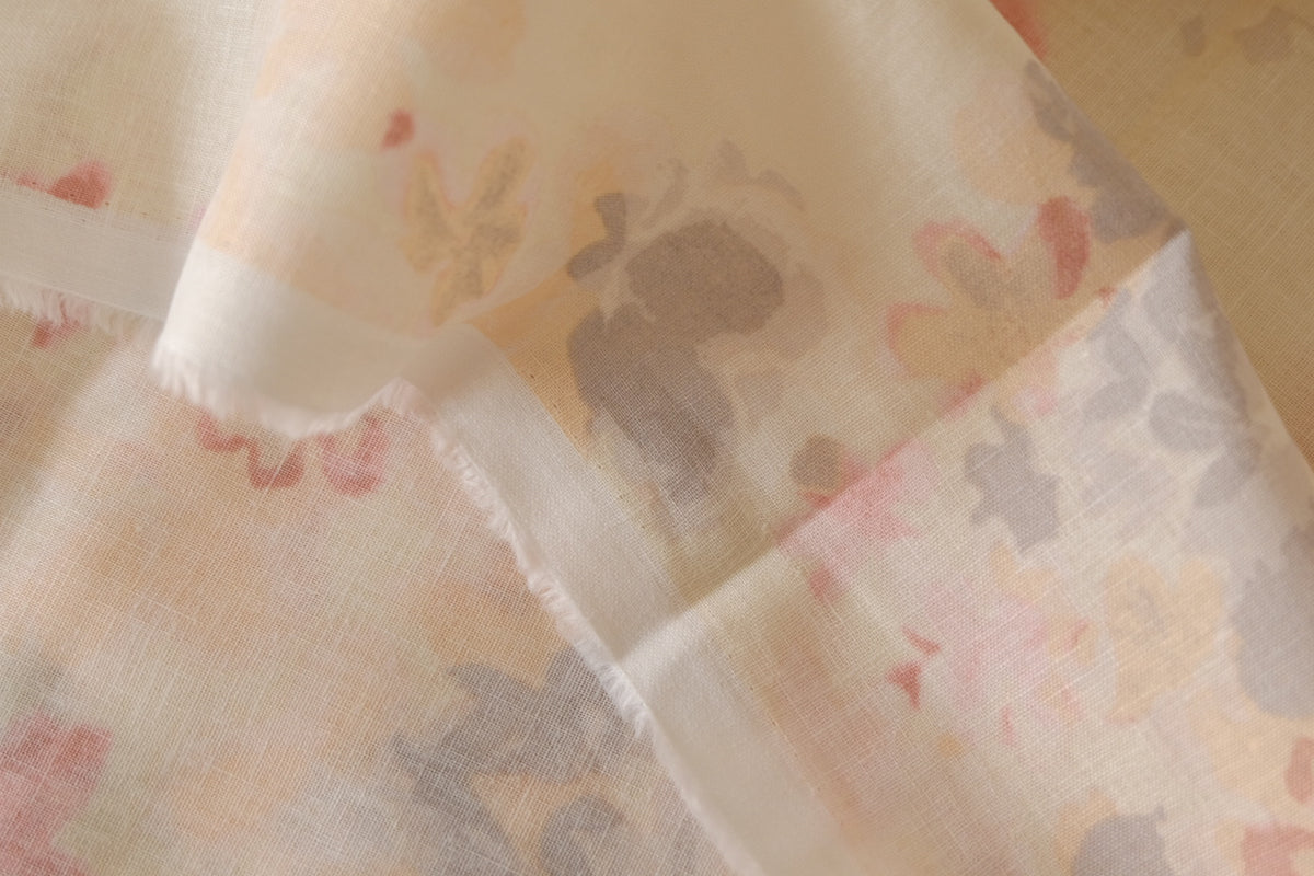 Faded Watercolor Floral Linen Cotton – 2.2 yd