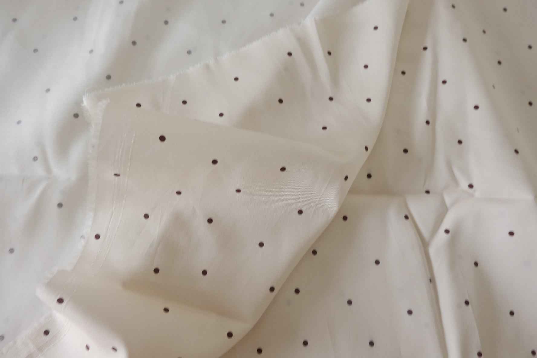 Classic Burgundy Dot Cotton Sateen Fabric – 2.2 yd