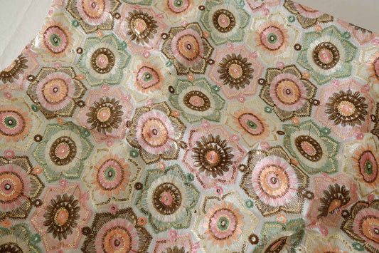 Heavily Embroidered Floral Tencel Cotton Fabric with Sequins – 2.73 yd Piece