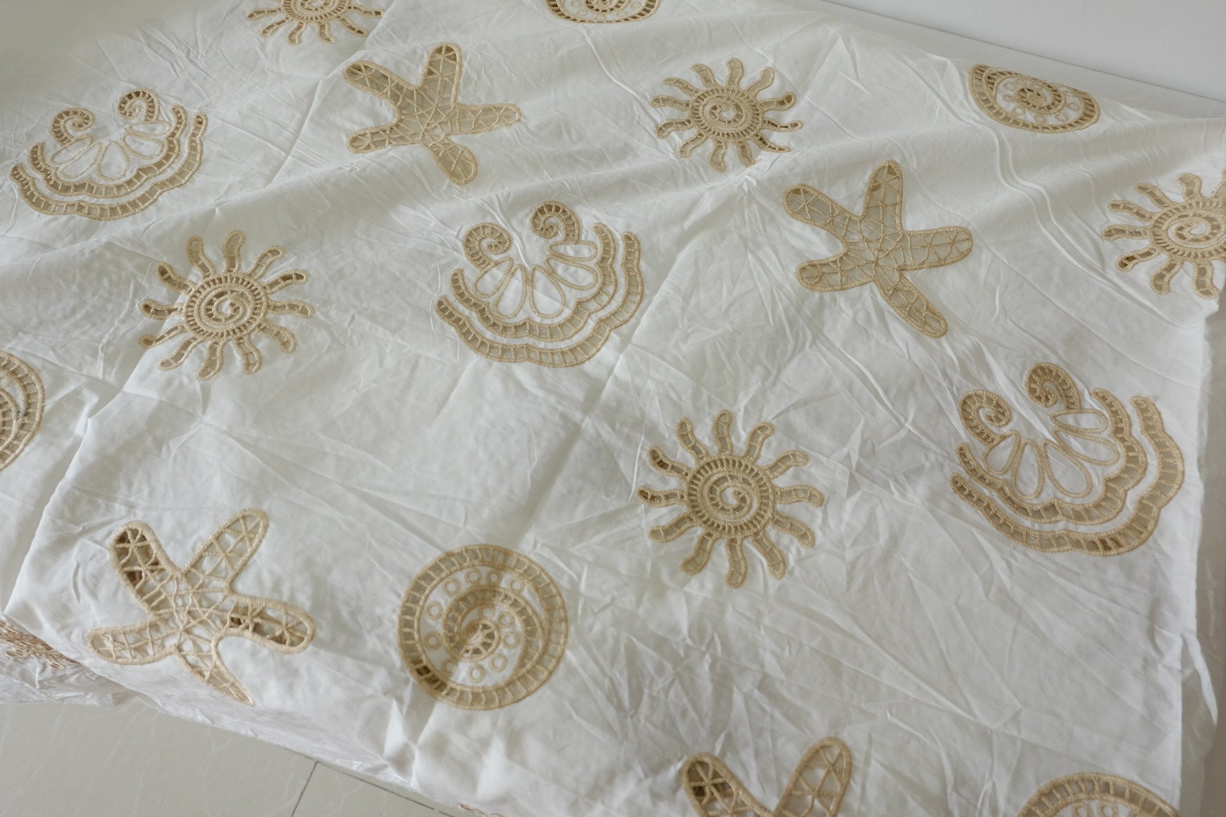 Seashell Eyelet Cotton Poplin — 1.75 yd