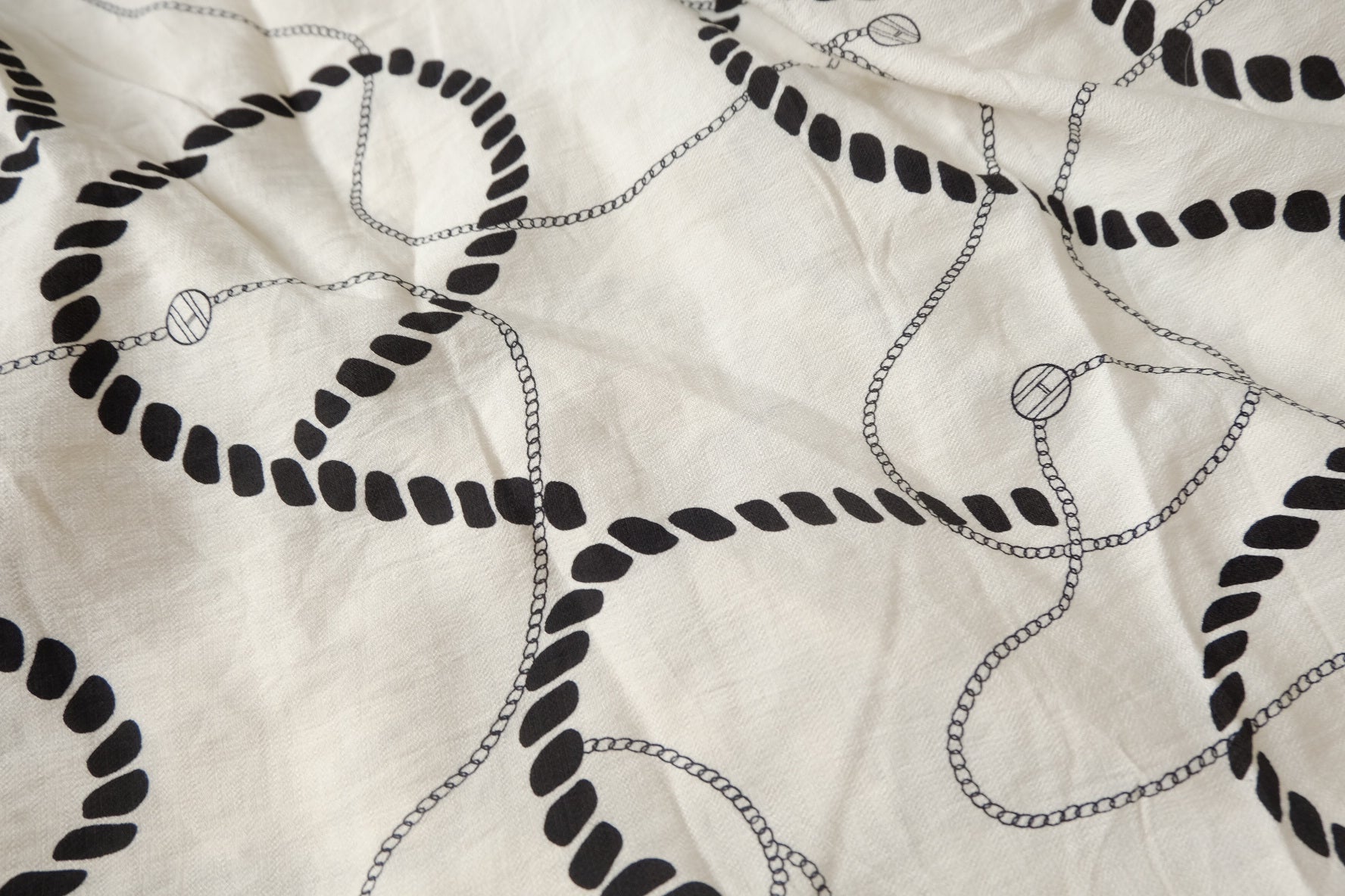 Abstract Rope Print Tencel Linen Blend Fabric – Soft, Fluid, Summer Shirting (1.97 yards)