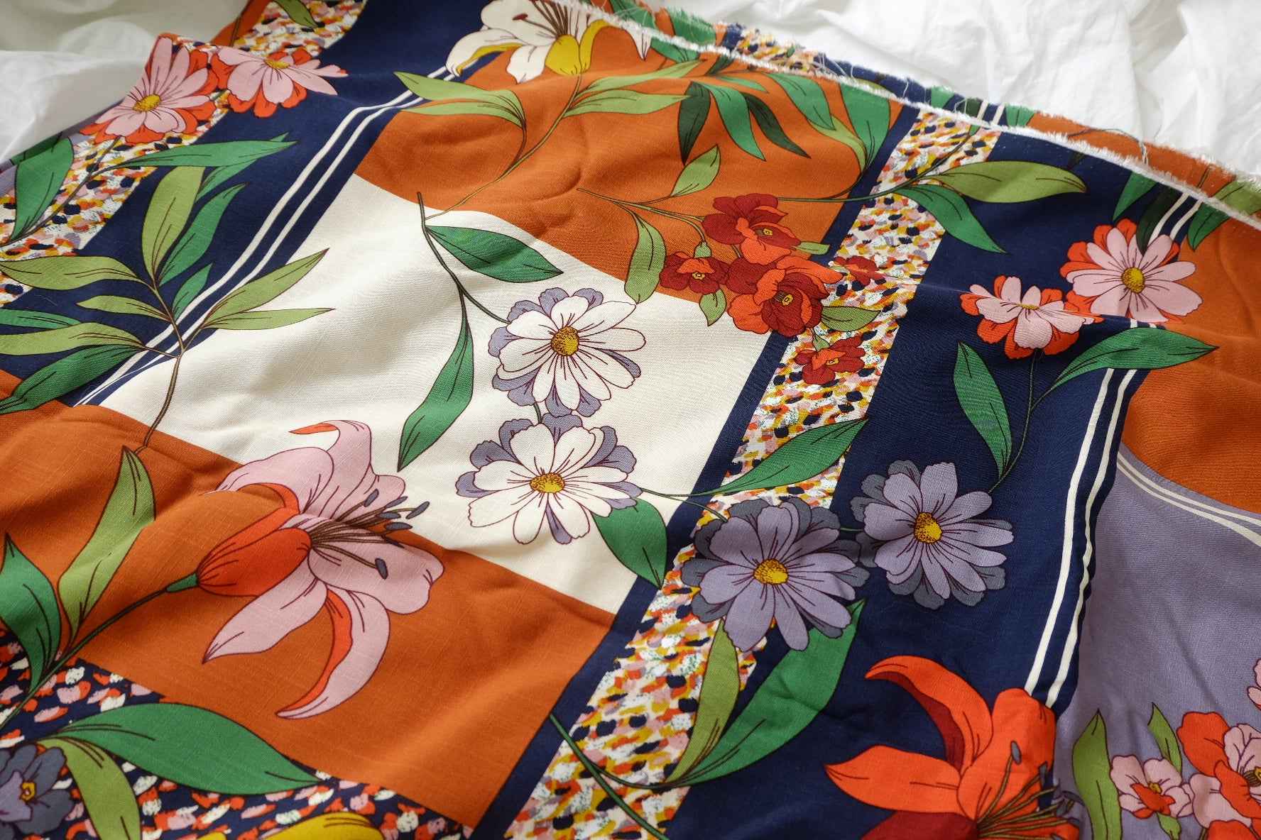 Comic Floral Rayon Challis — 1.64 yd Piece