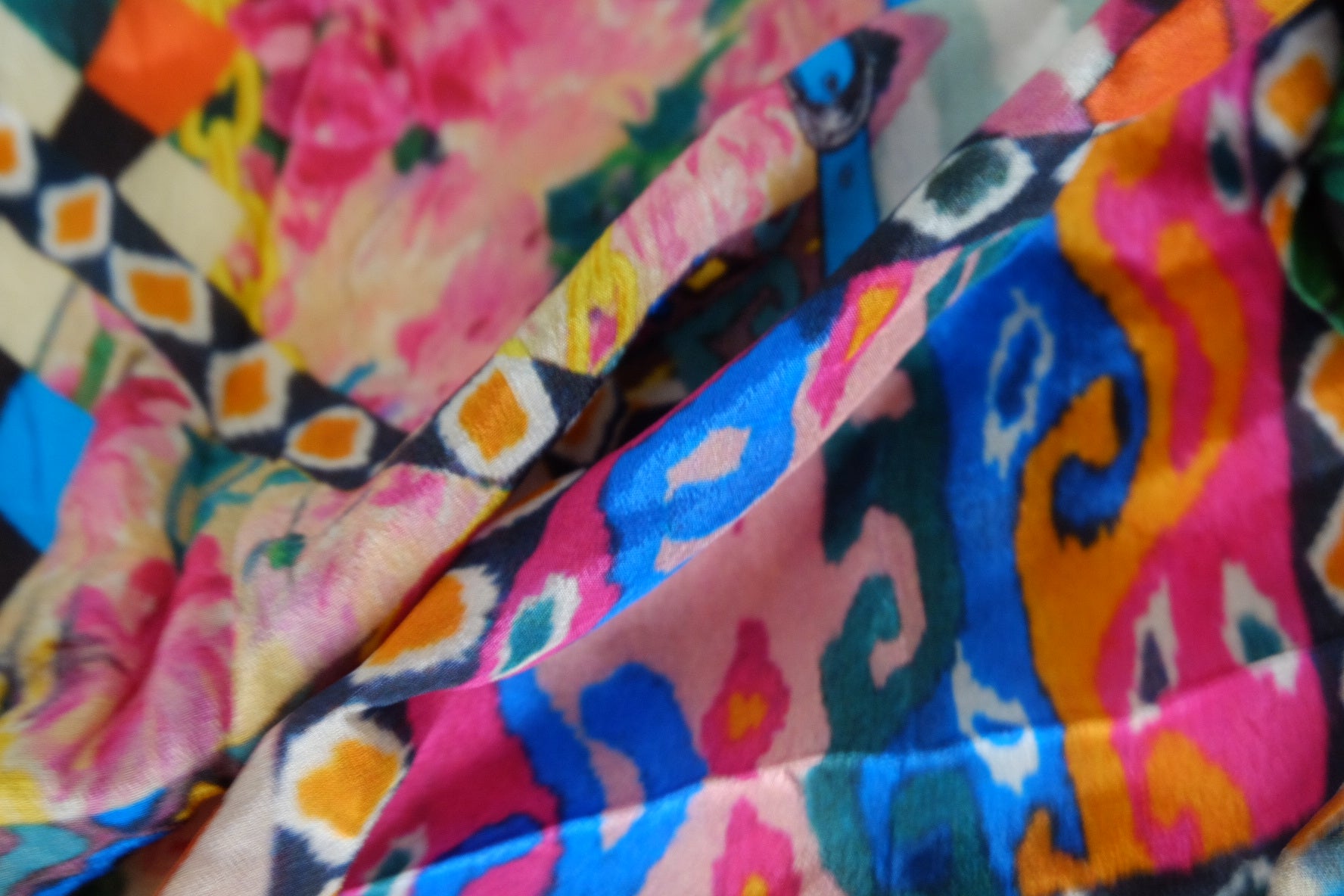 Colorful Patchwork Print Rayon Fabric – 1.3 yd