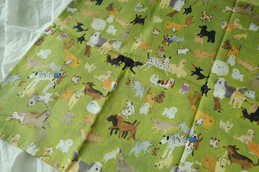 Playful Dog Print High-Density Cotton Twill Fabric 1.5 Yards