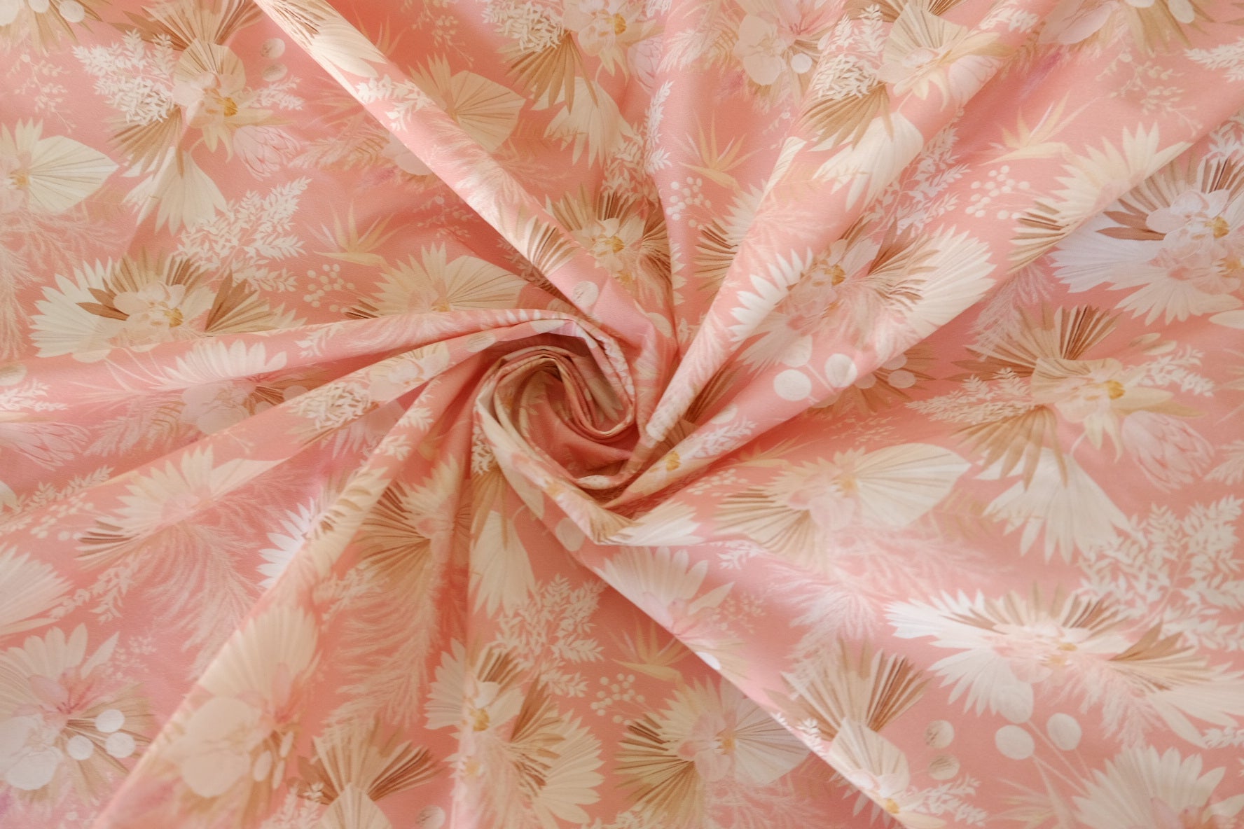 Pink Tropical Floral 80s Cotton Poplin Fabric – 3.3 yd
