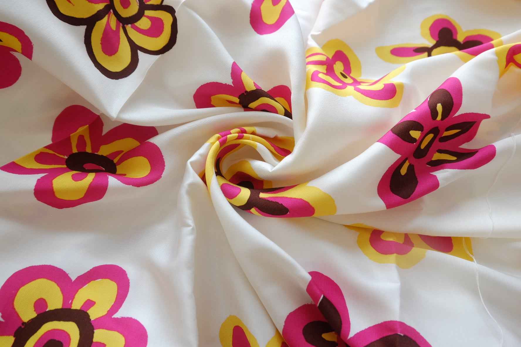 Happy Floral Cupro Twill Fabric - by Meter