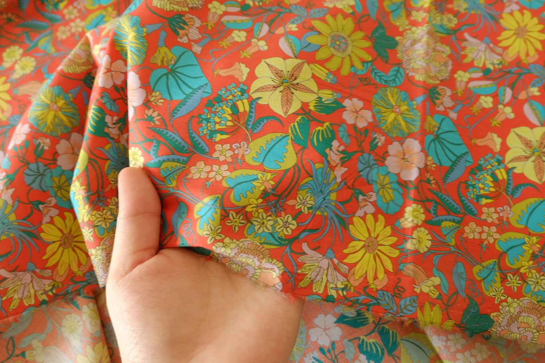 Coral Tropics Silky Cotton Lawn – 2.30 yd