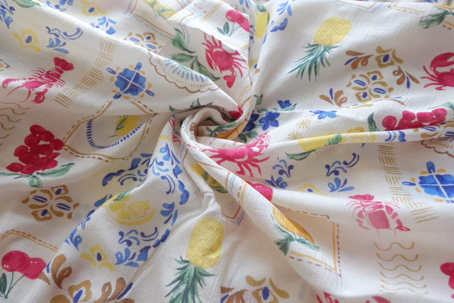 Mediterranean Lemon Tencel-Cotton Fabric - 3.28 yd