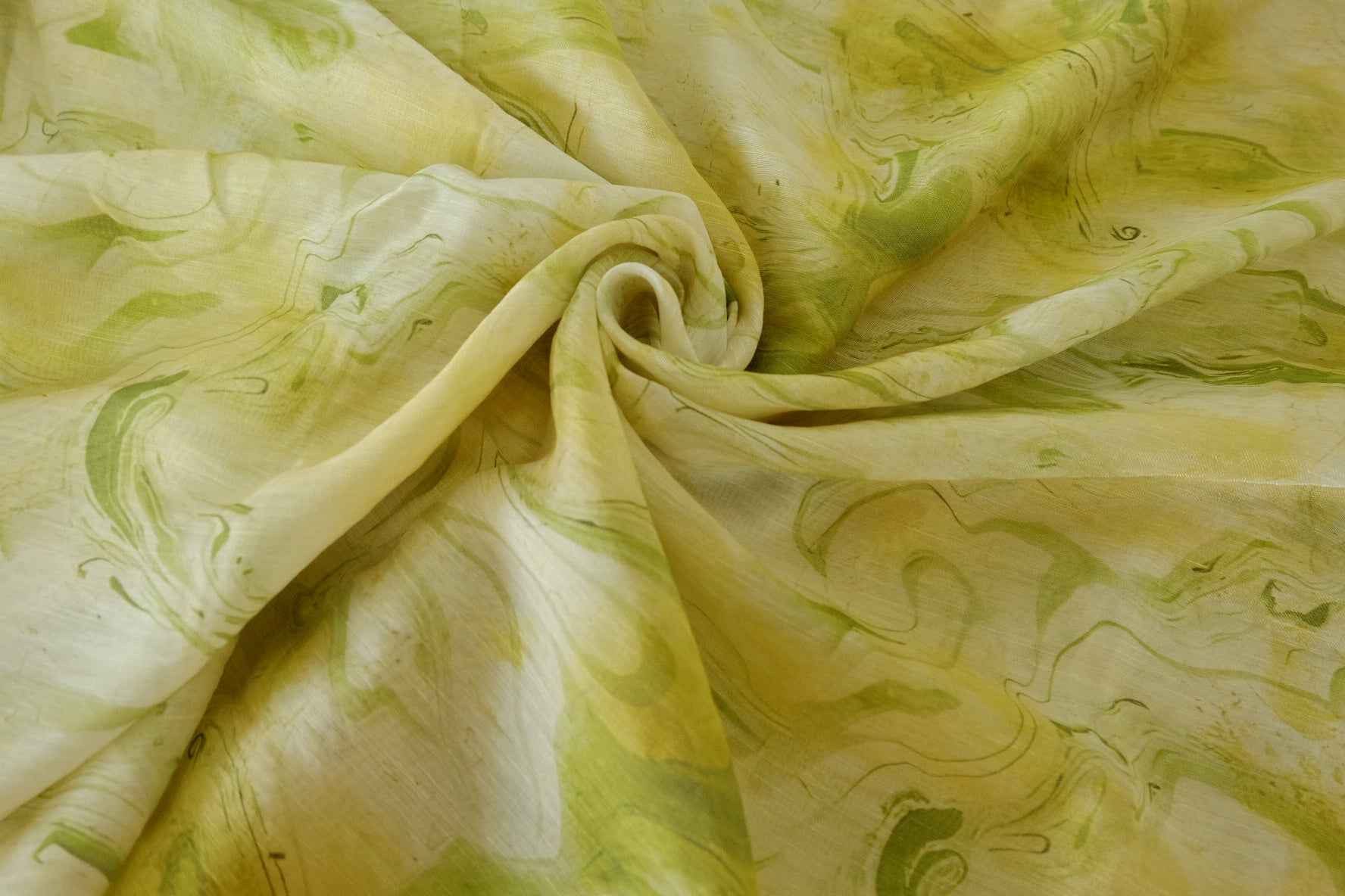 Soft Green Watercolor Tencel Cotton Fabric – 1.9 yd