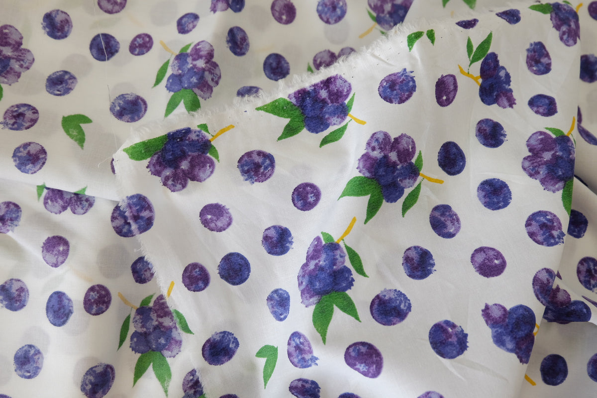 Watercolor Blueberry Cotton Lawn – 3.3 yd / 2.2 yd