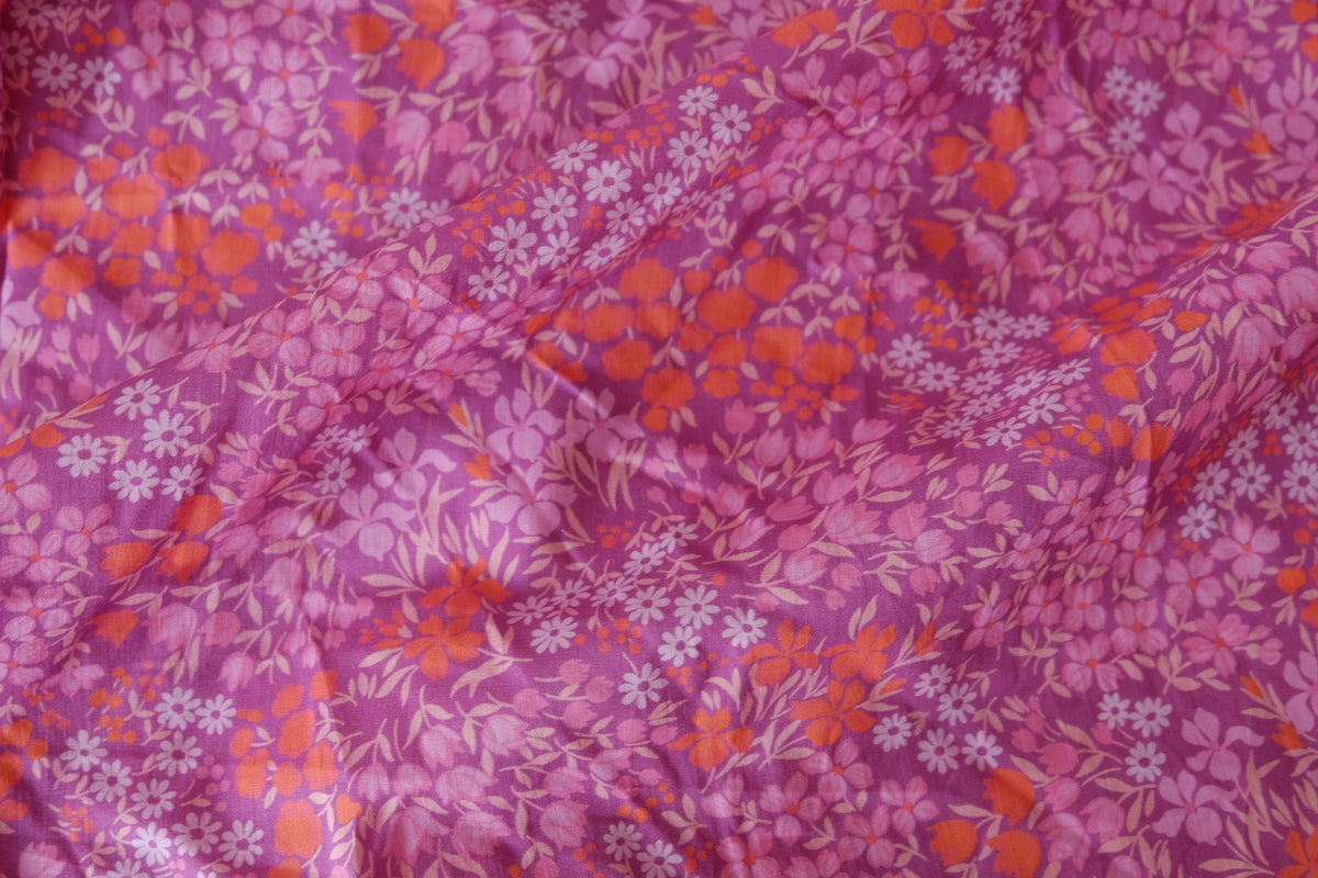 Vintage Berry Garden Floral Cotton Lawn – 0.87 / 1.20 yd