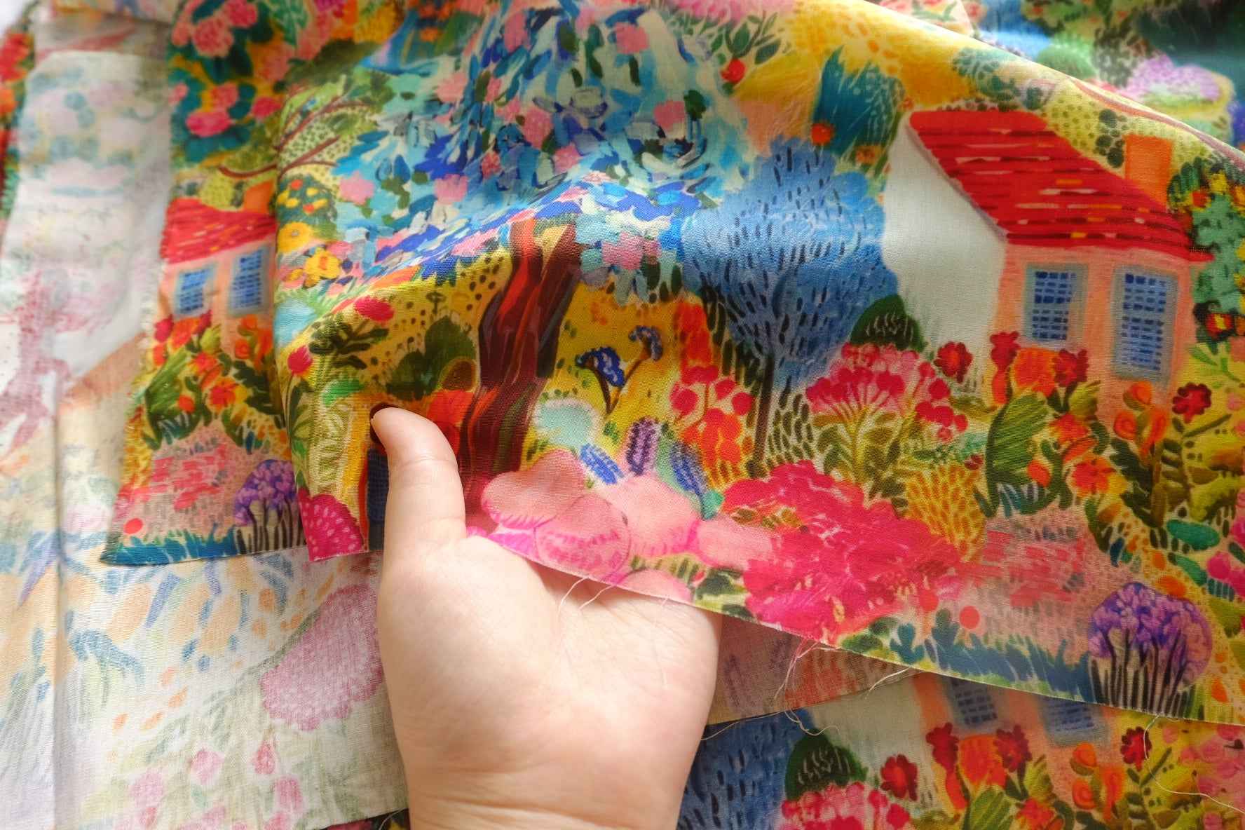 Storybook Garden Cotton-Linen Fabric - 2.19 yd