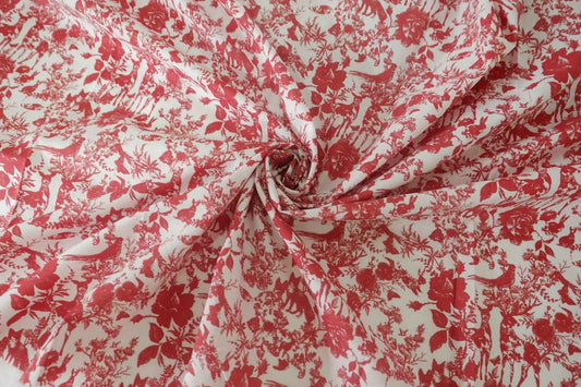 Red Garden Cats Cotton Lawn – 2.2 yd