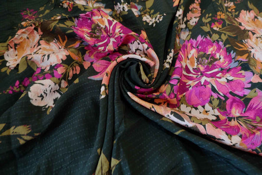 Midnight Rose Garden Tencel Cotton Blend – 4.27 yd