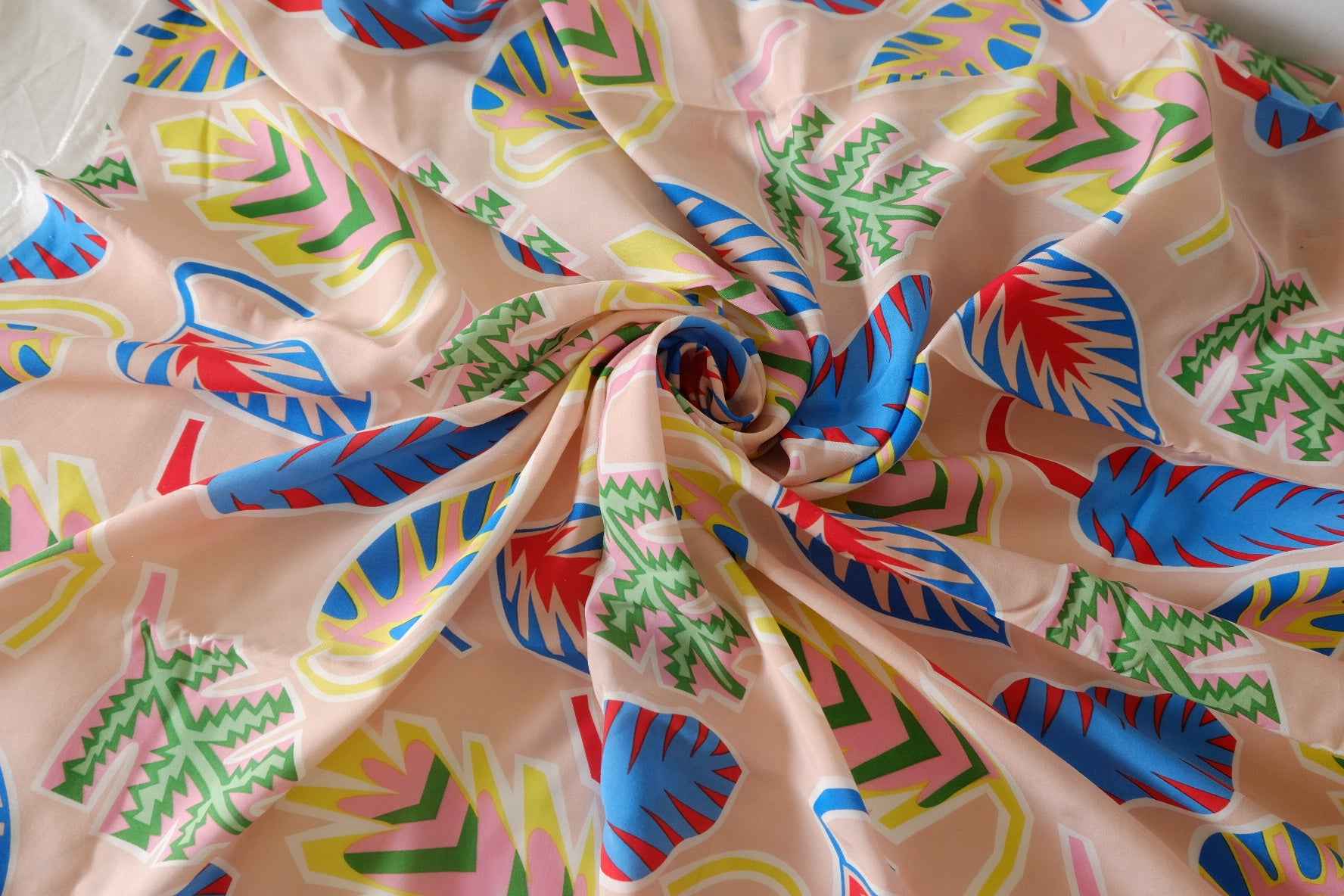 Colorful Tropical Leaf Lyocell Fabric – 2.2 yd