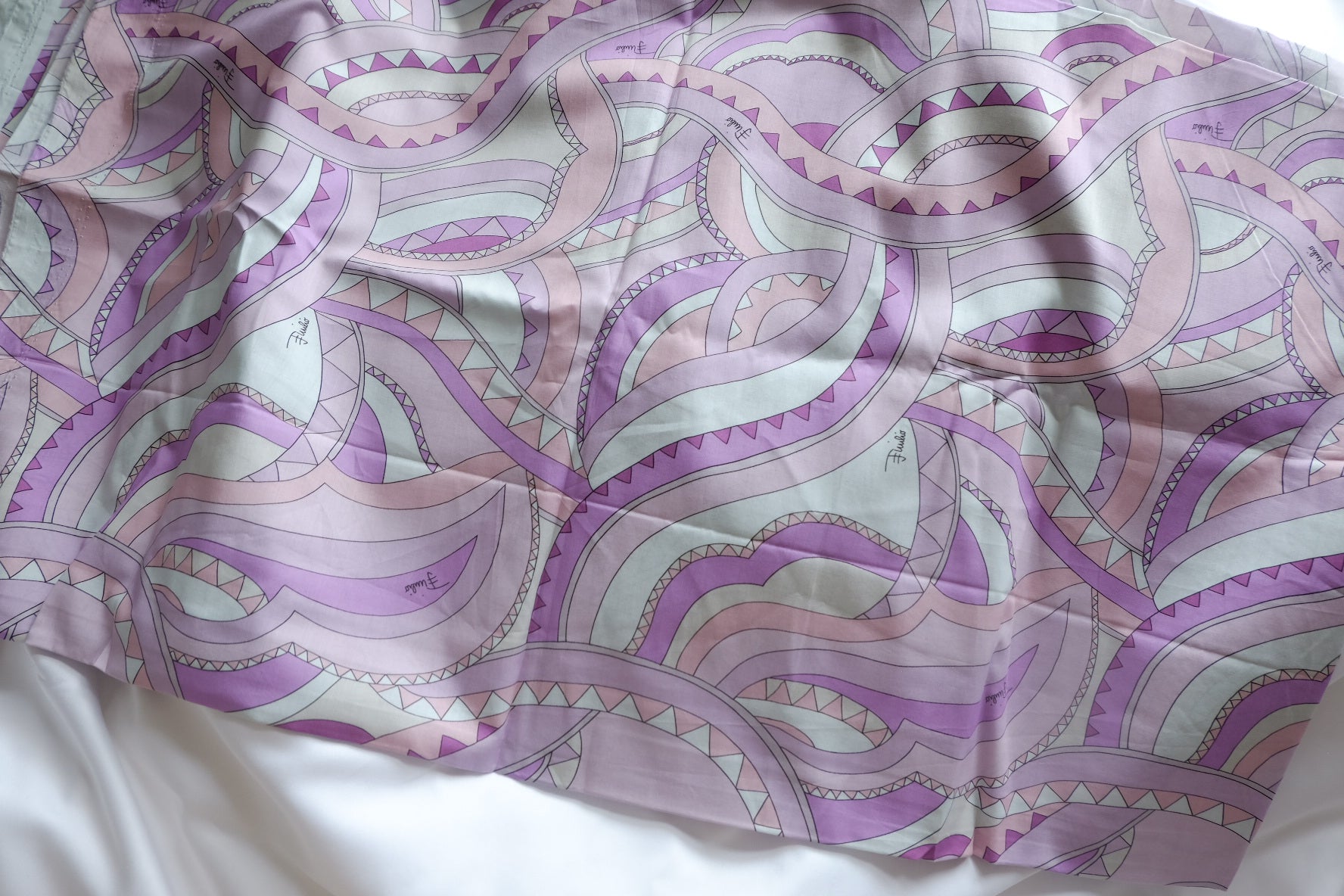 Pastel Geometric Silky Cotton Lawn Fabric - 3.19 yd