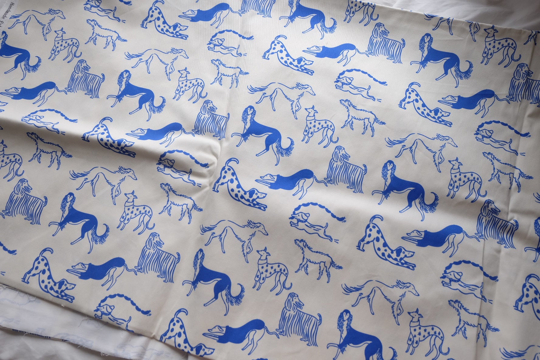 Blue Dog Print Stretch Cotton Twill – 2.2 yd