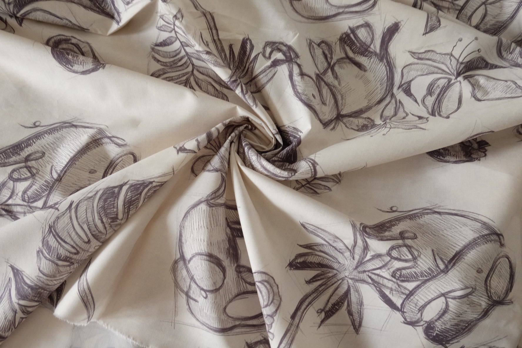 Sketchbook Tropical Cotton Lawn – 2.19 yd