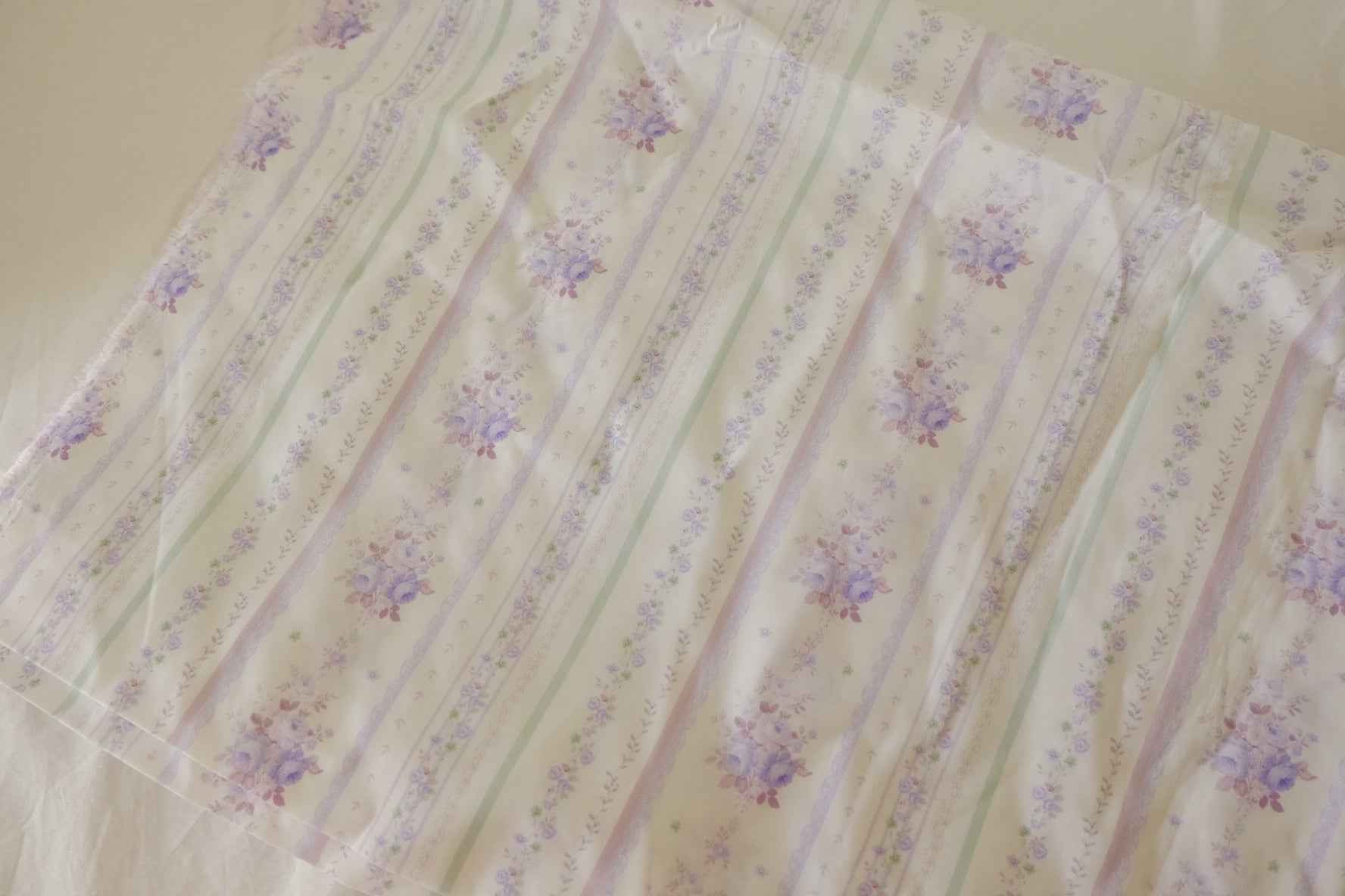 Floral Stripe Print  Cotton Satten -2.2 yards