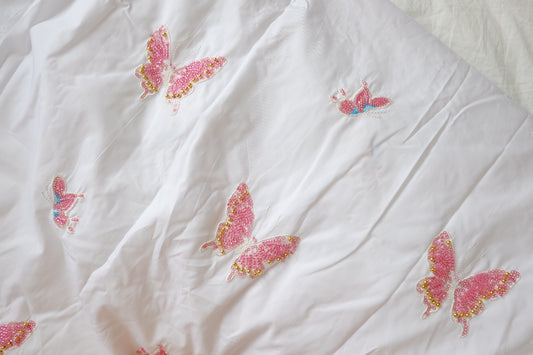 Beaded Butterfly High-Density Cotton Poplin, 2.2 Yards