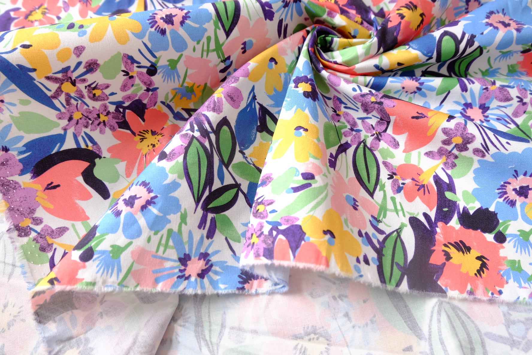 Bright Garden Cotton Poplin Fabric - 3.28 yd