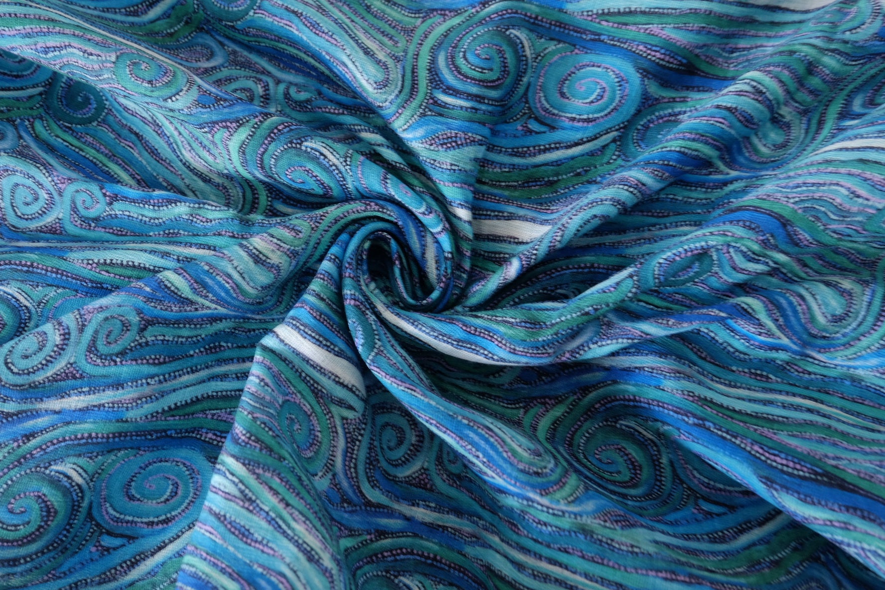 Ocean Swirl Soft Cotton Gauze – 3.3 yd
