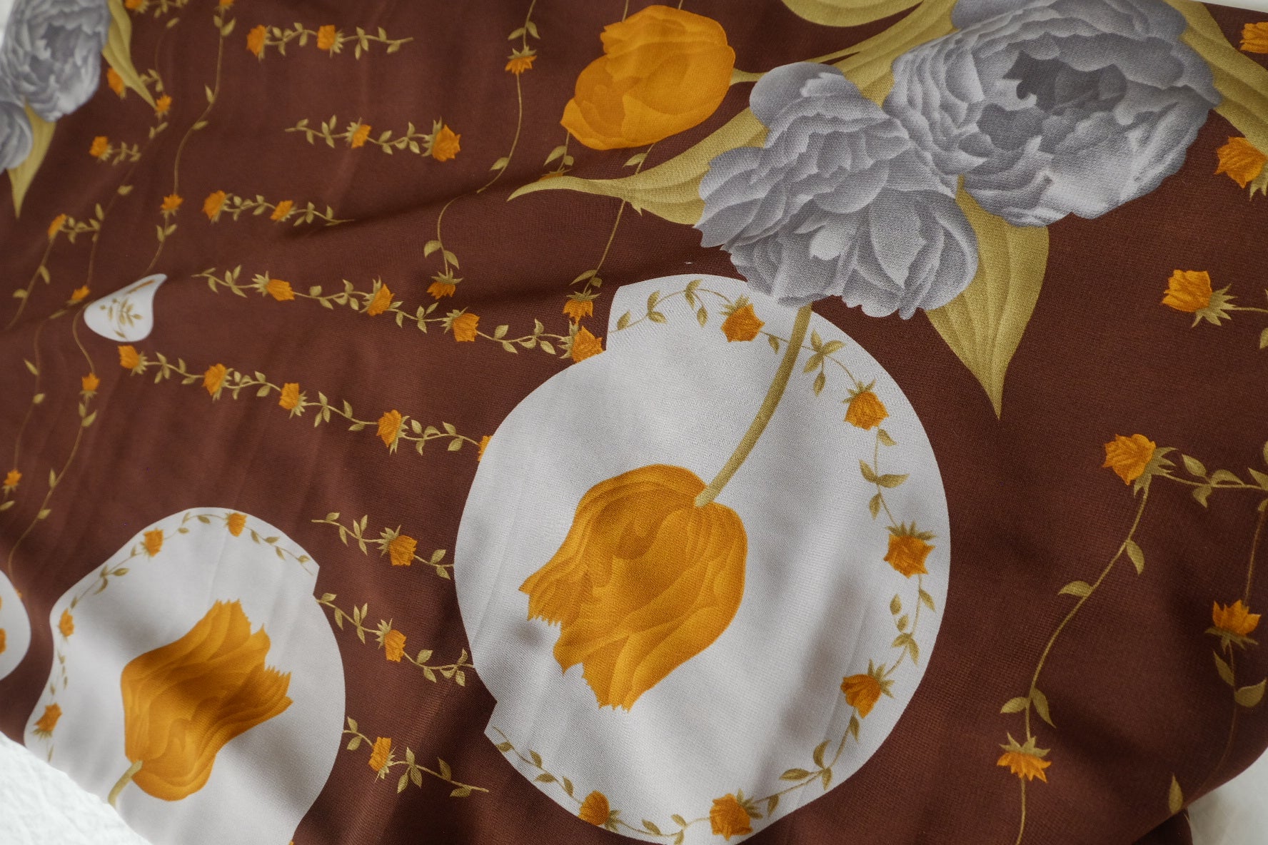 Vintage Floral Opaque Chiffon, 3.28 Yards