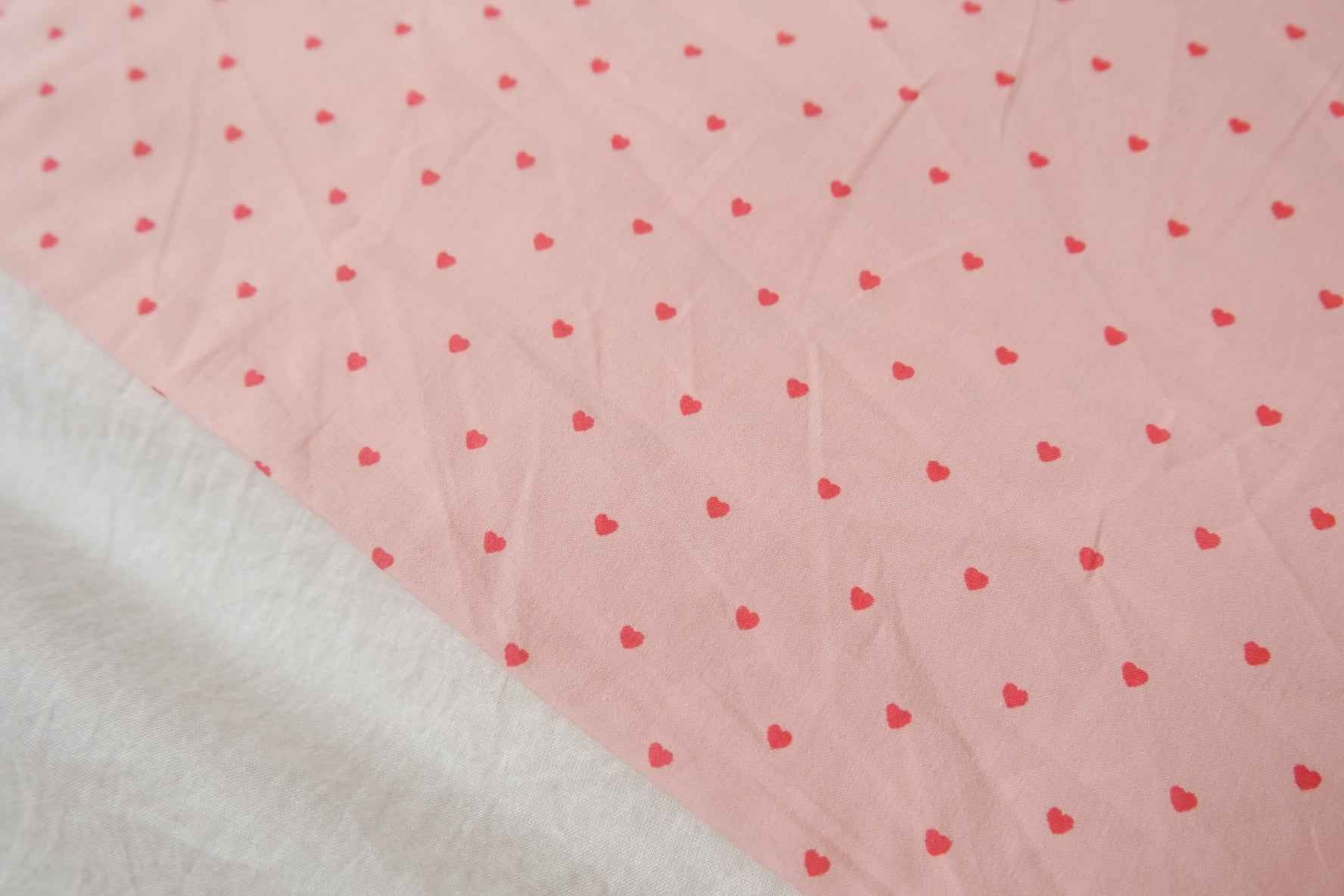 Pink Tiny Heart Cotton Poplin Fabric - 3.28 yd