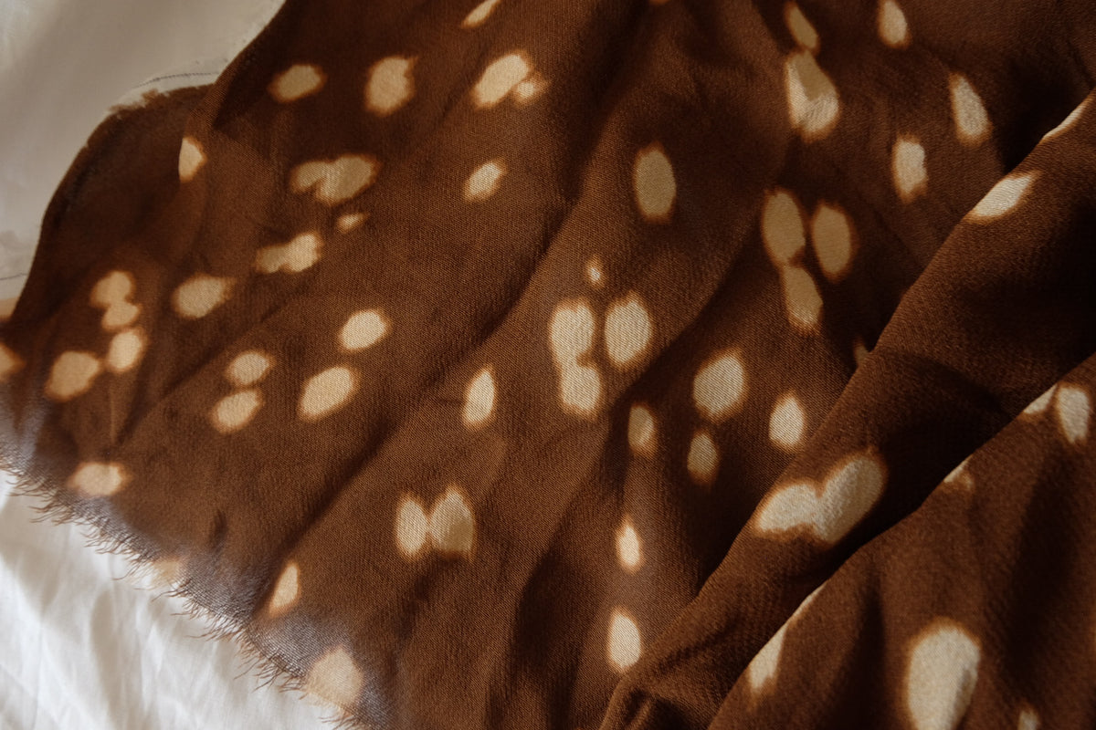 Little Fawn – Caramel Spotted Viscose Fabric – 2.19 / 3.17 yd