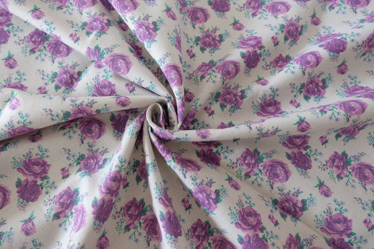 Dreamy Violet Rose Linen Cotton – 2.1 yd / 3.3 yd