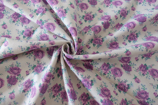 Dreamy Violet Rose Linen Cotton – 2.1 yd / 3.3 yd