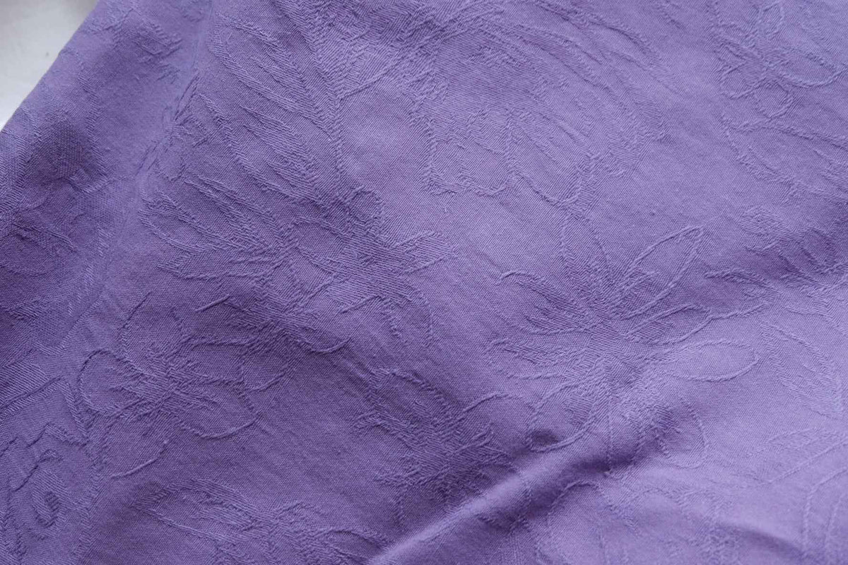 Purple Floral Jacquard Cotton Linen — 2.2 yd